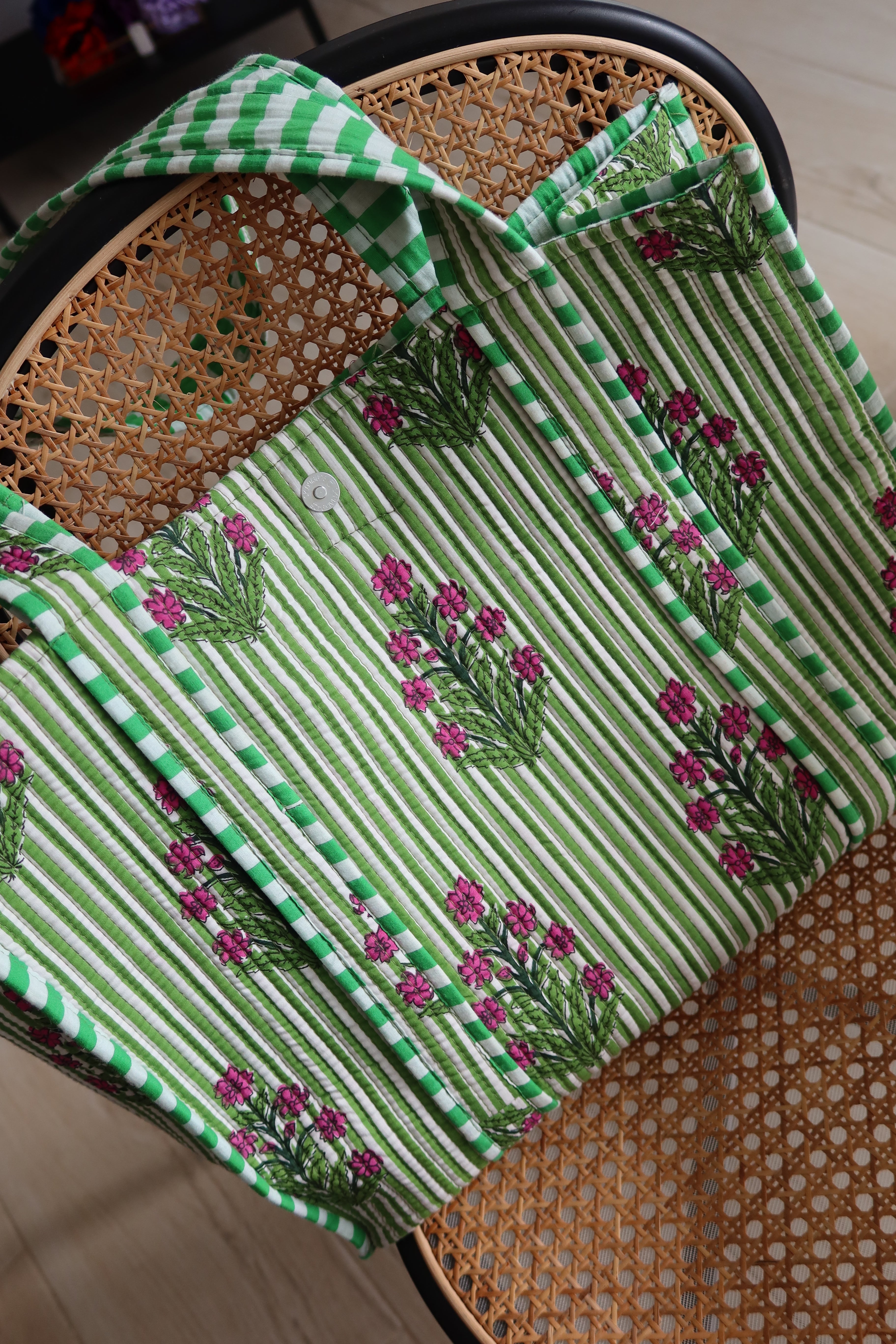Bolso Rayas Verde