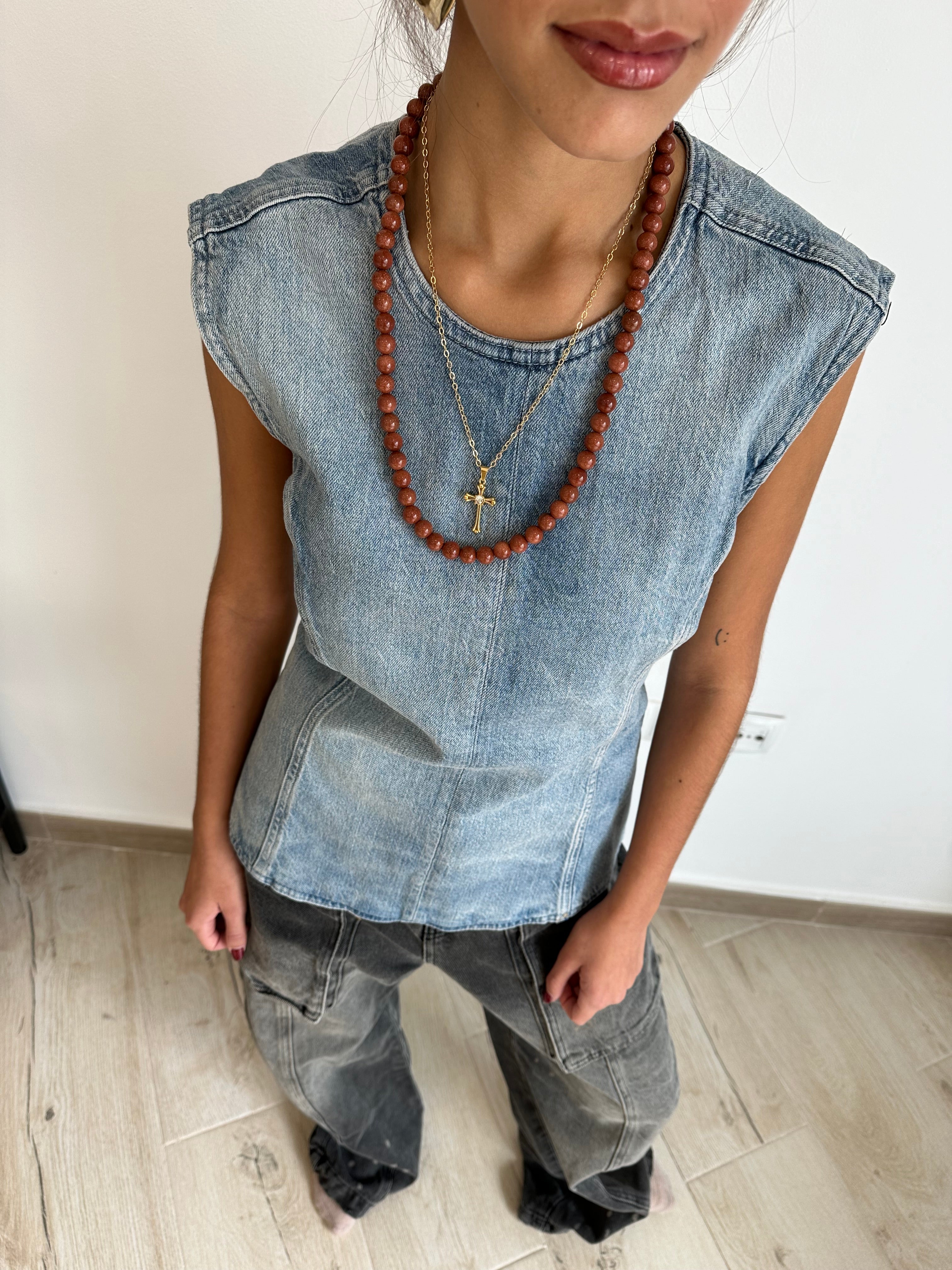Collar Bolas Brown
