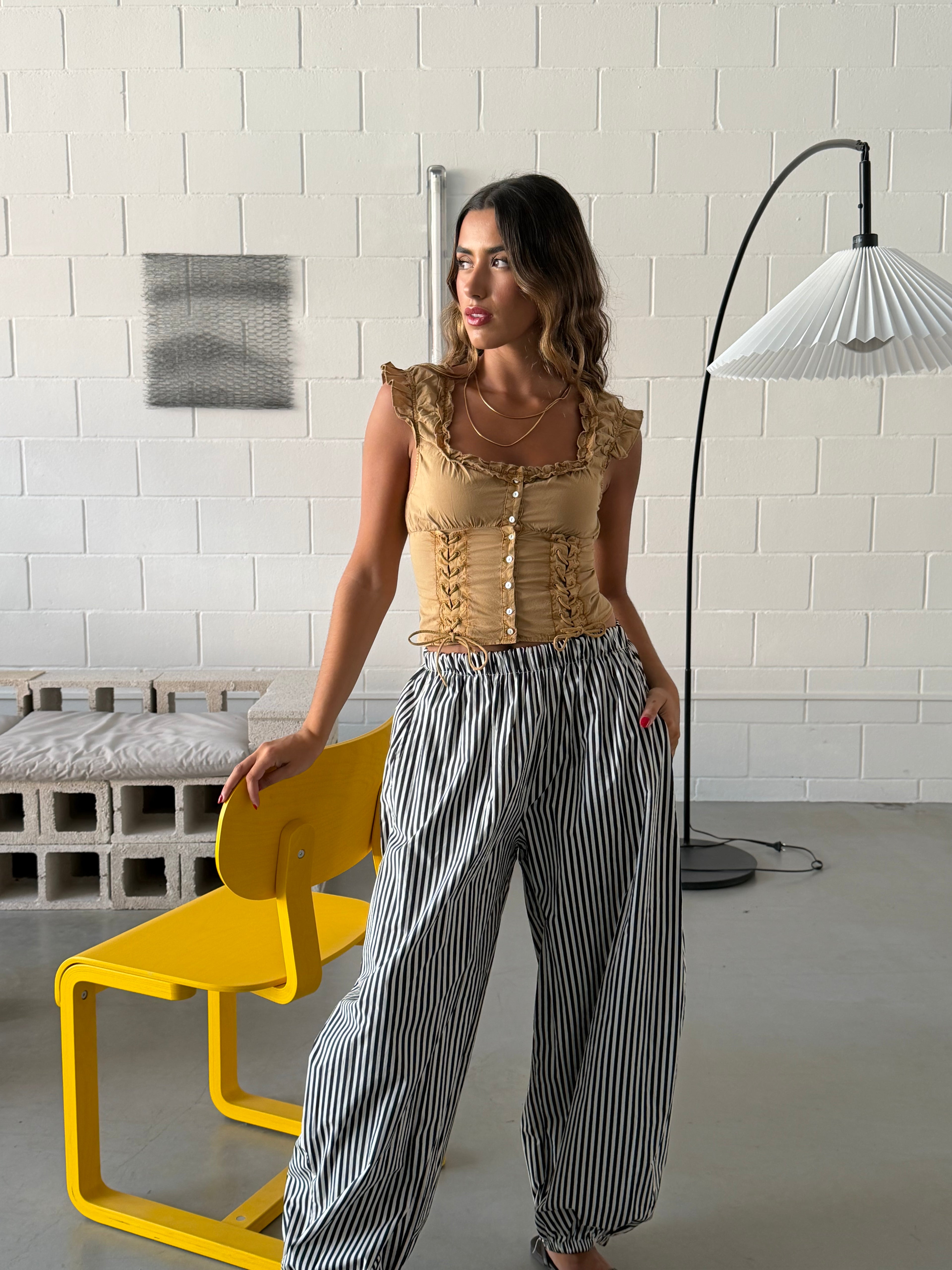 Pantalón Rayas Negro
