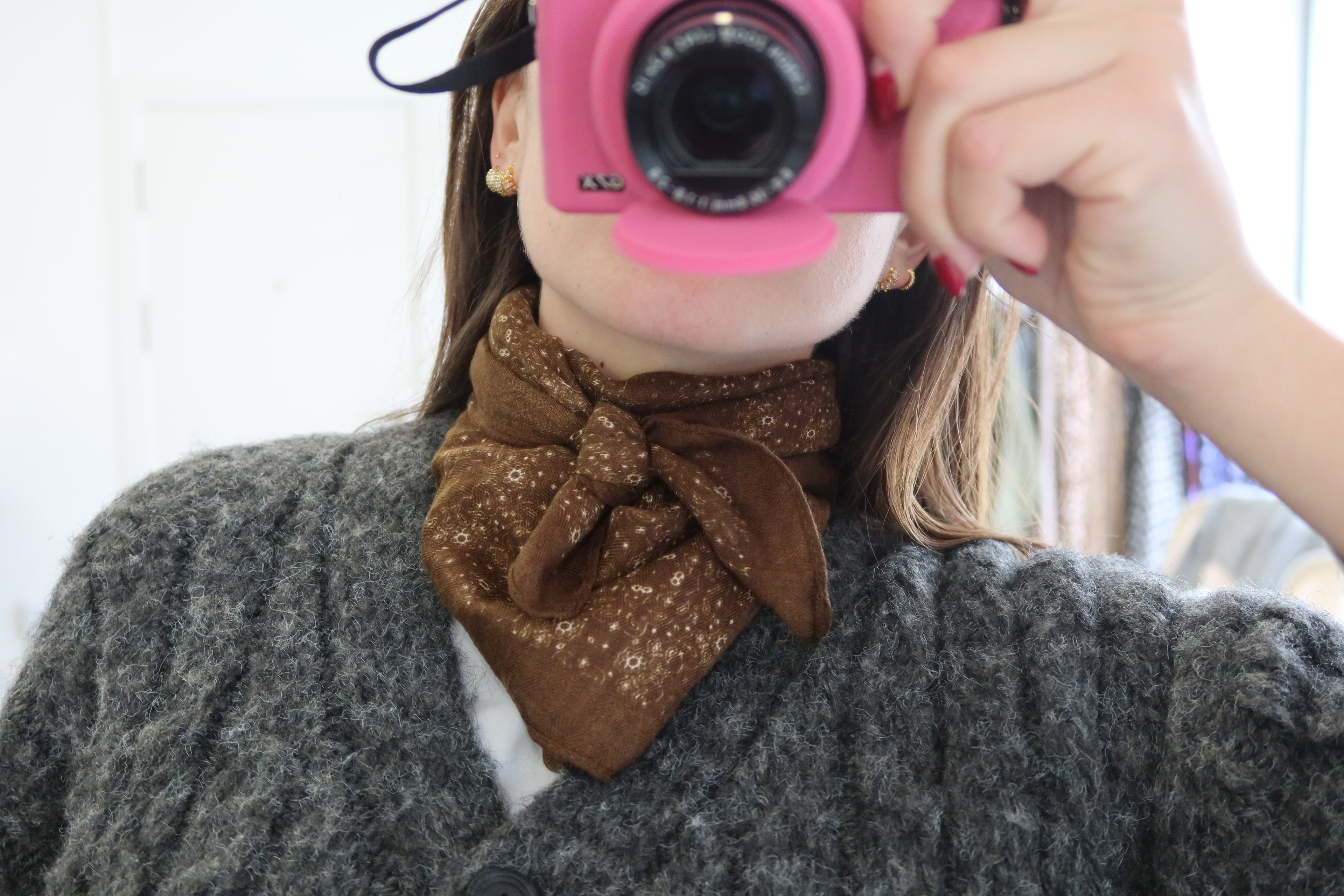 Pañuelo Estampado Marrón