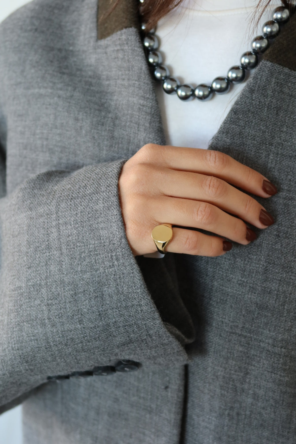 Anillo Oval Meñique Personalizable