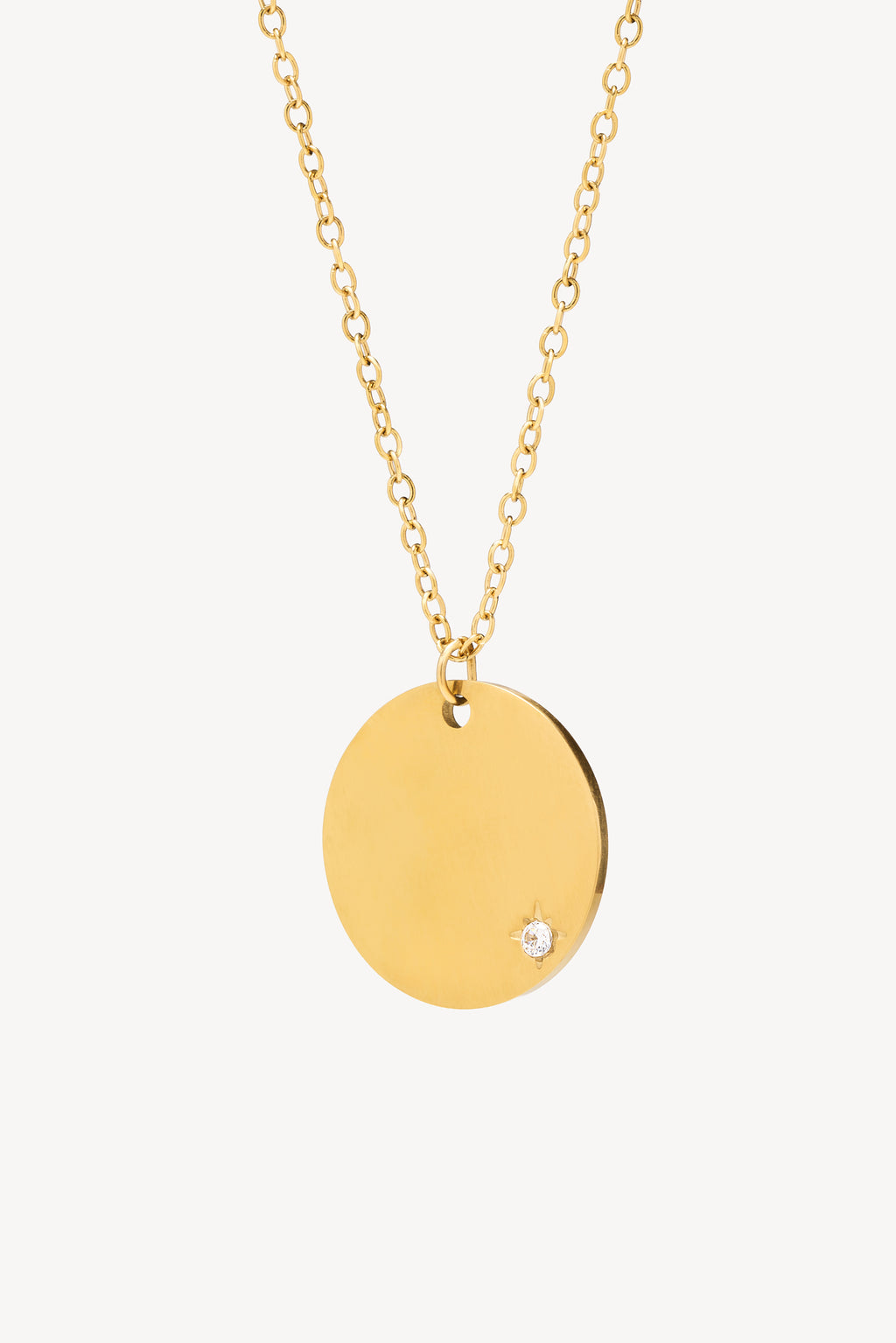 Collar Medalla Circonita Personalizable Grande