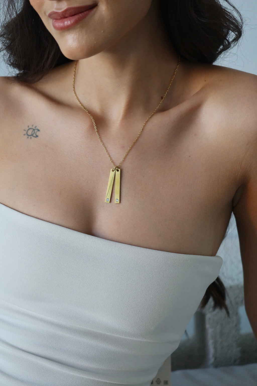 Collar Doble Circonita Personalizable