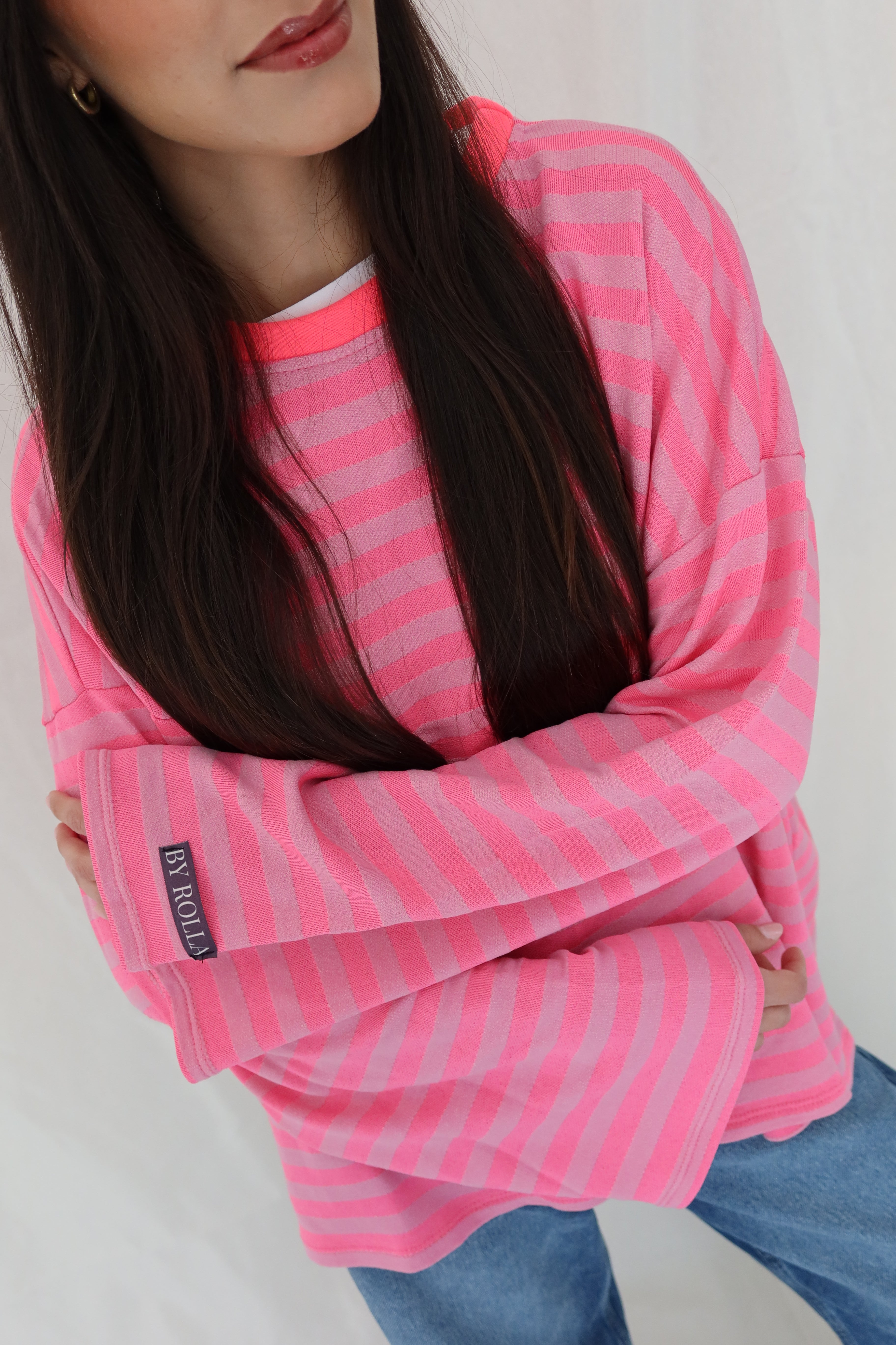 Sudadera Rayas Rosa/Rosa Personalizable