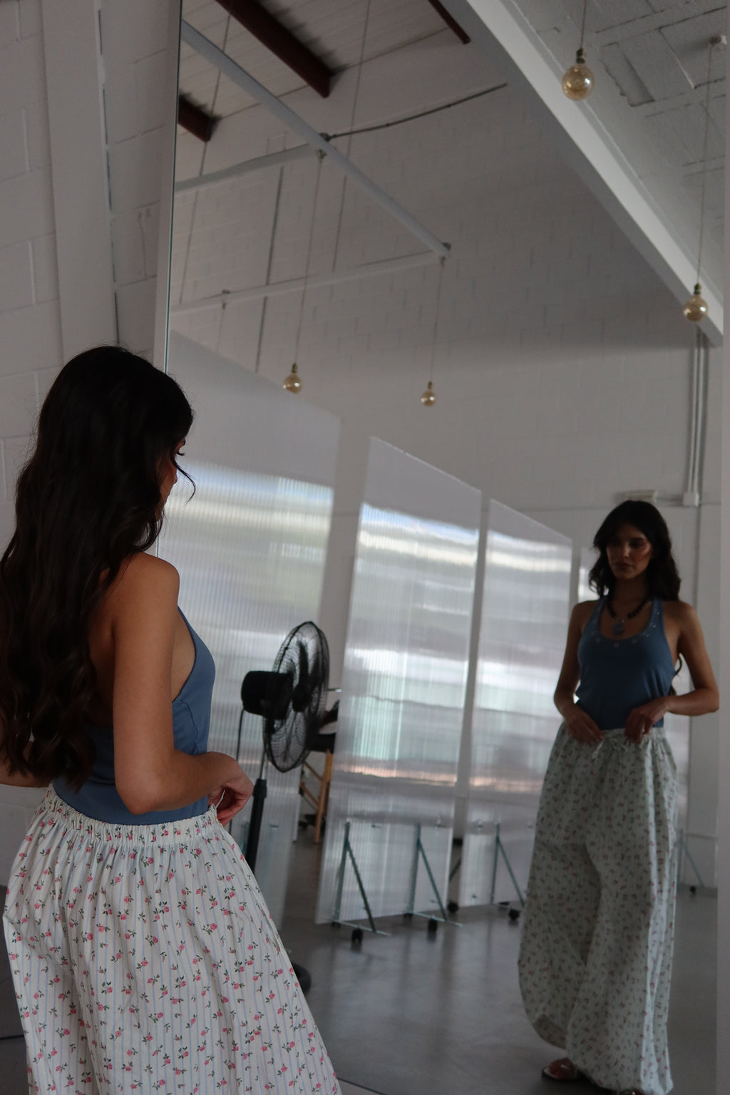 Pantalón Floral Azul