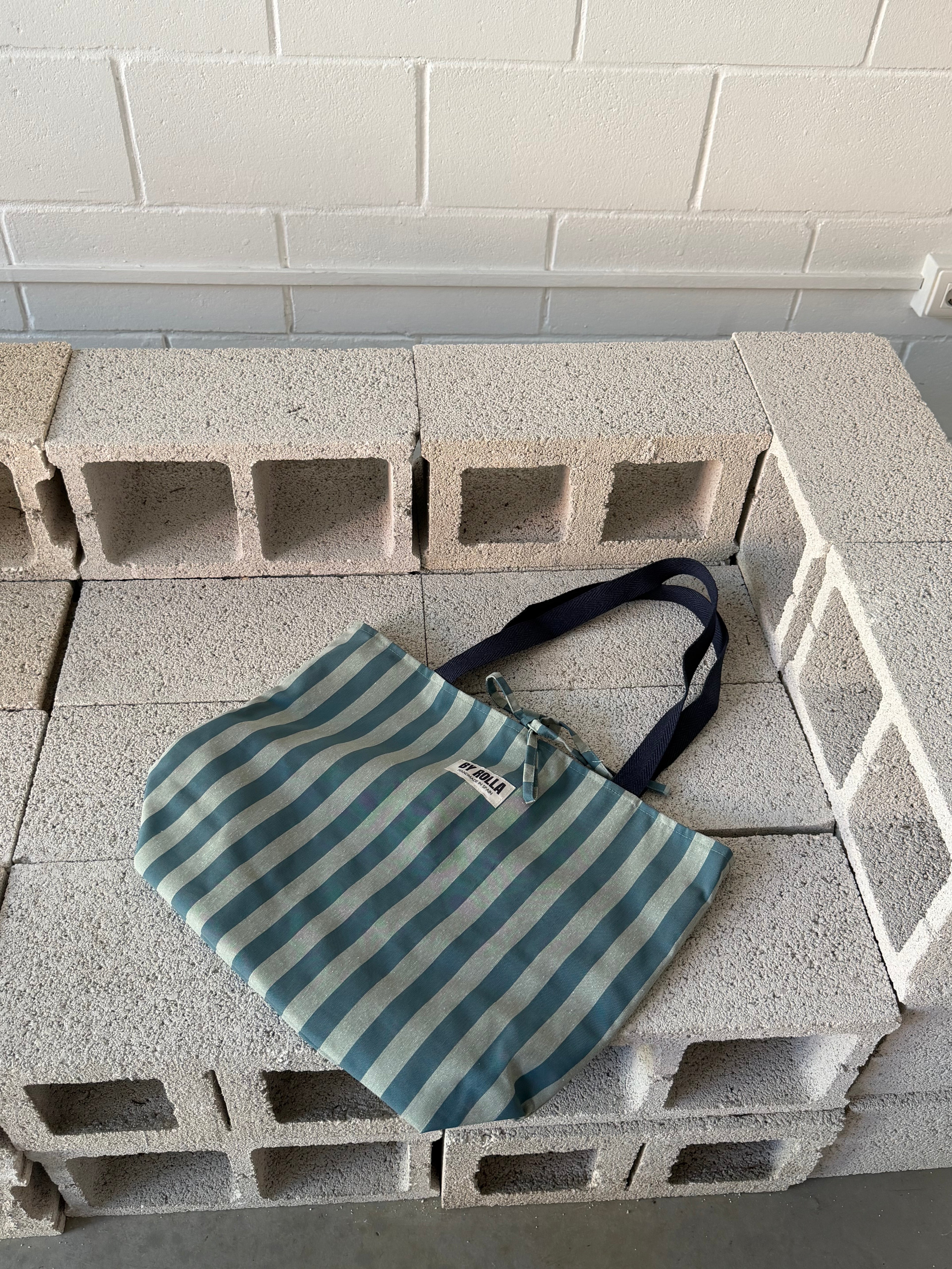 Bolso Rolla Rayas Personalizable Azul
