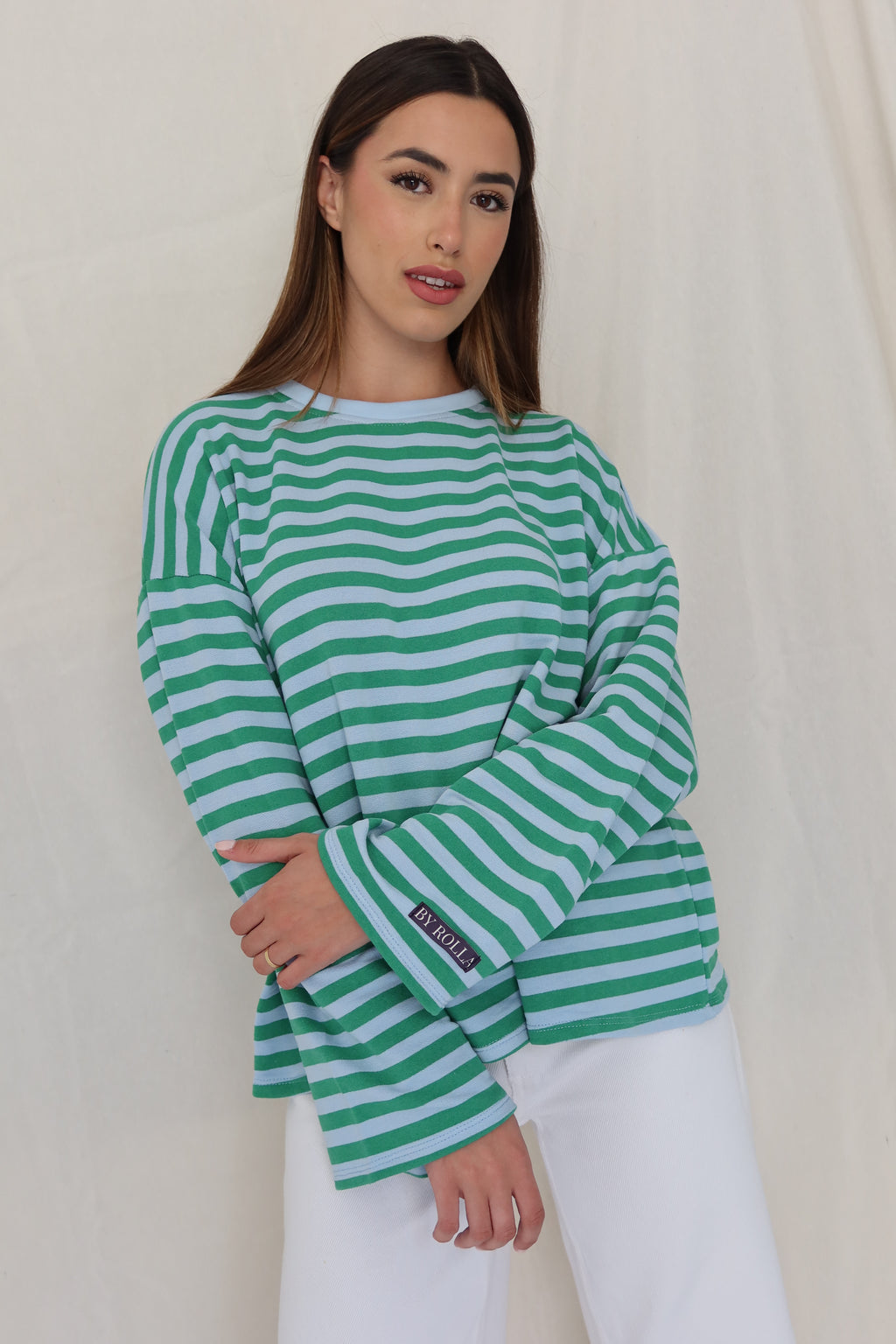 Sudadera Rayas Verde/Azul Personalizable