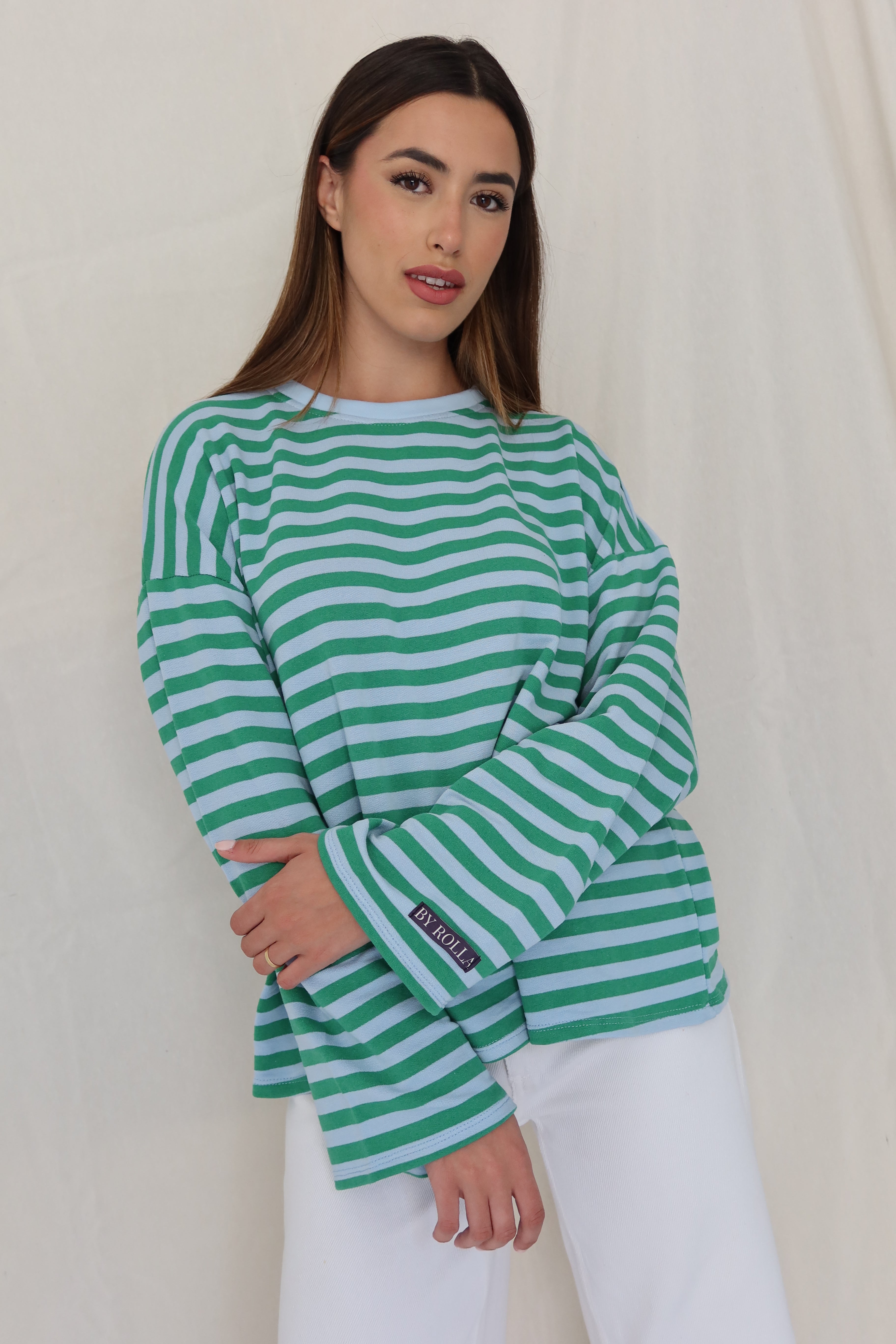 Sudadera Rayas Verde/Azul Personalizable