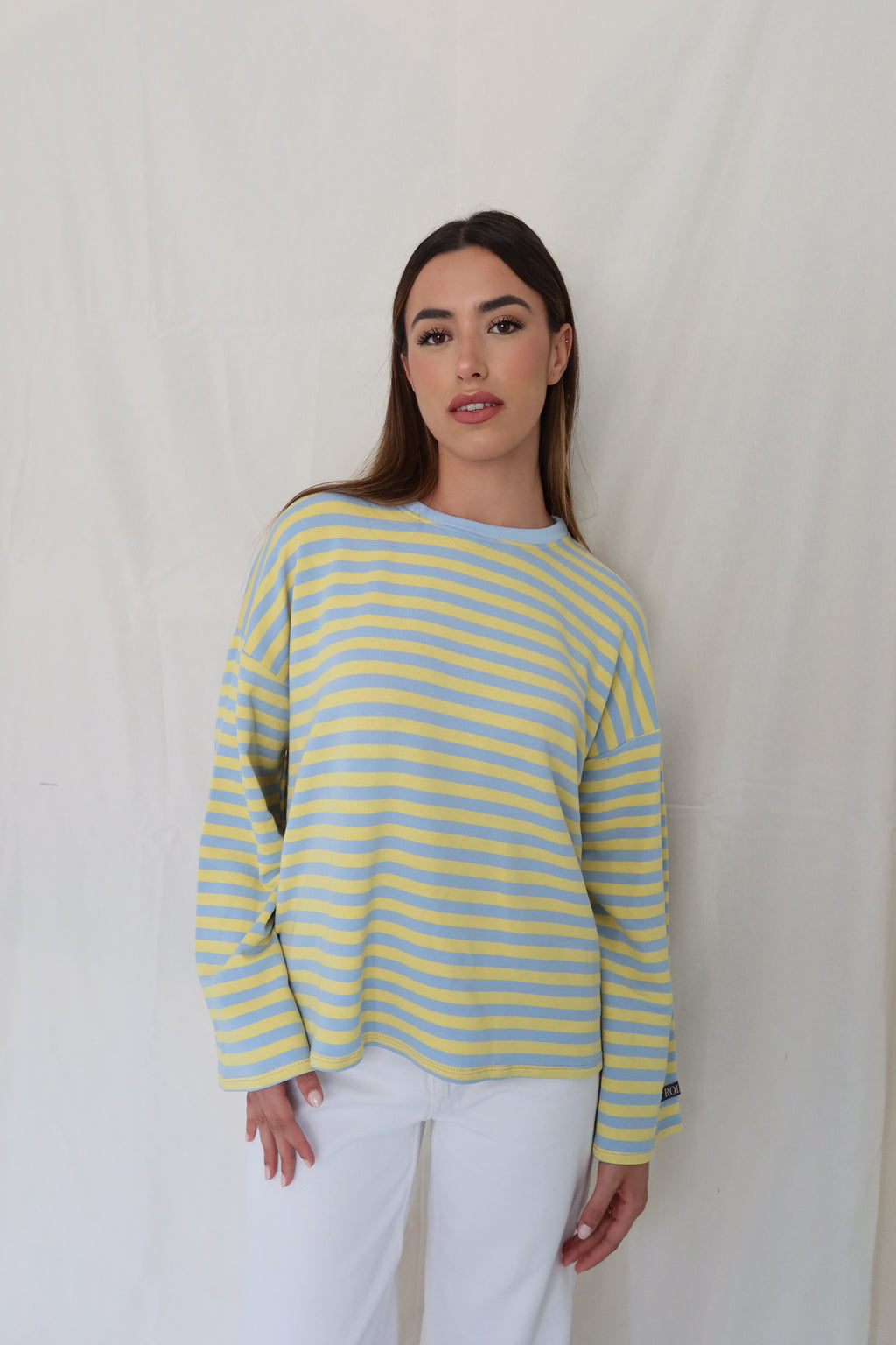 Sudadera Rayas Azul/Amarillo Personalizable