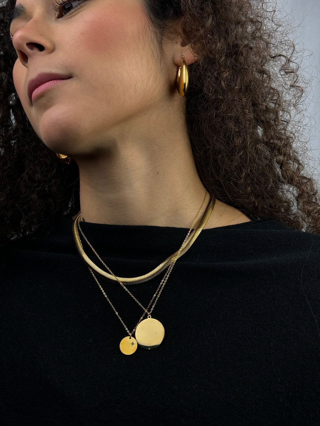 Collar Medalla Circonita Personalizable