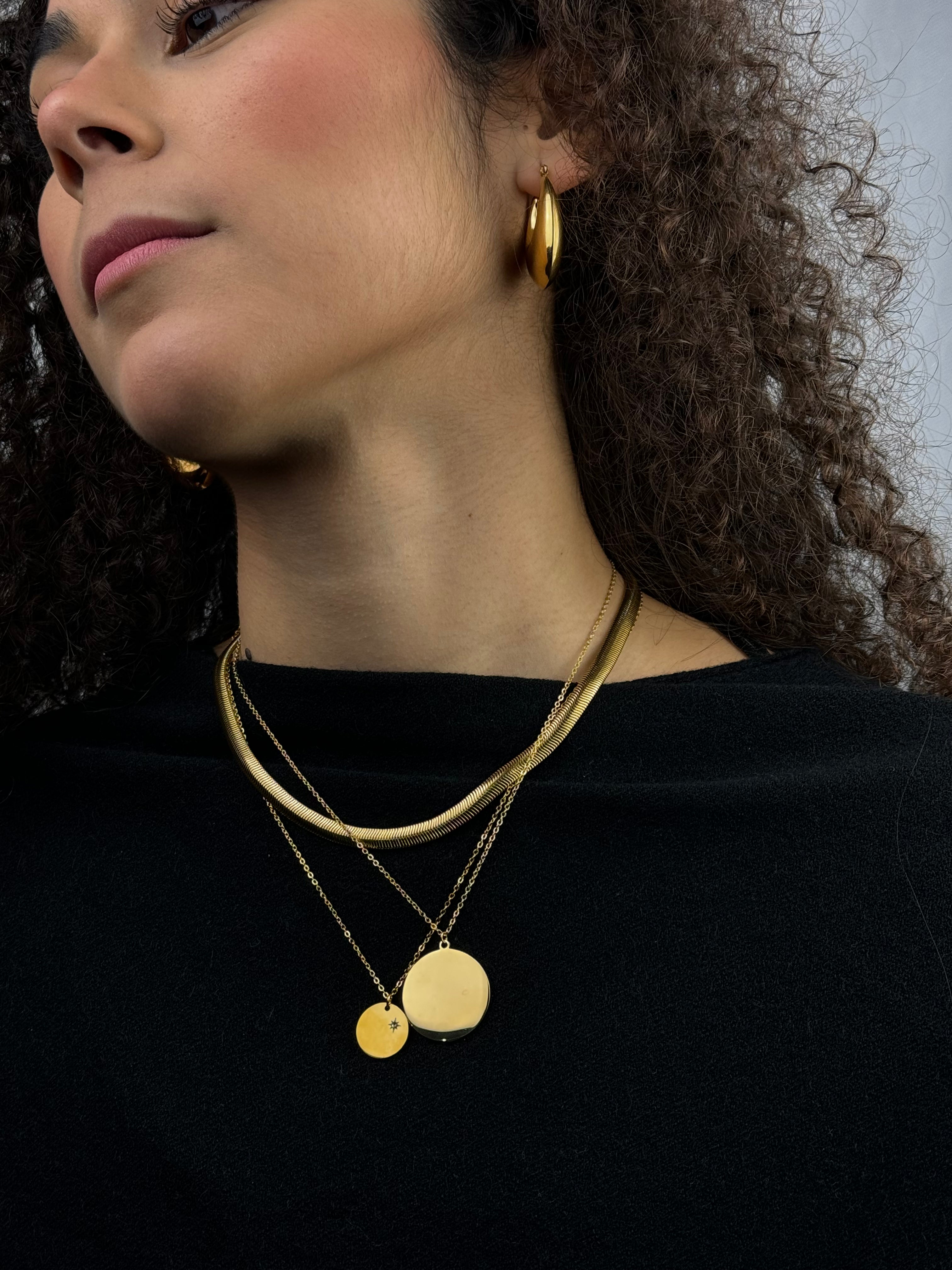 Collar Medalla Circonita Personalizable