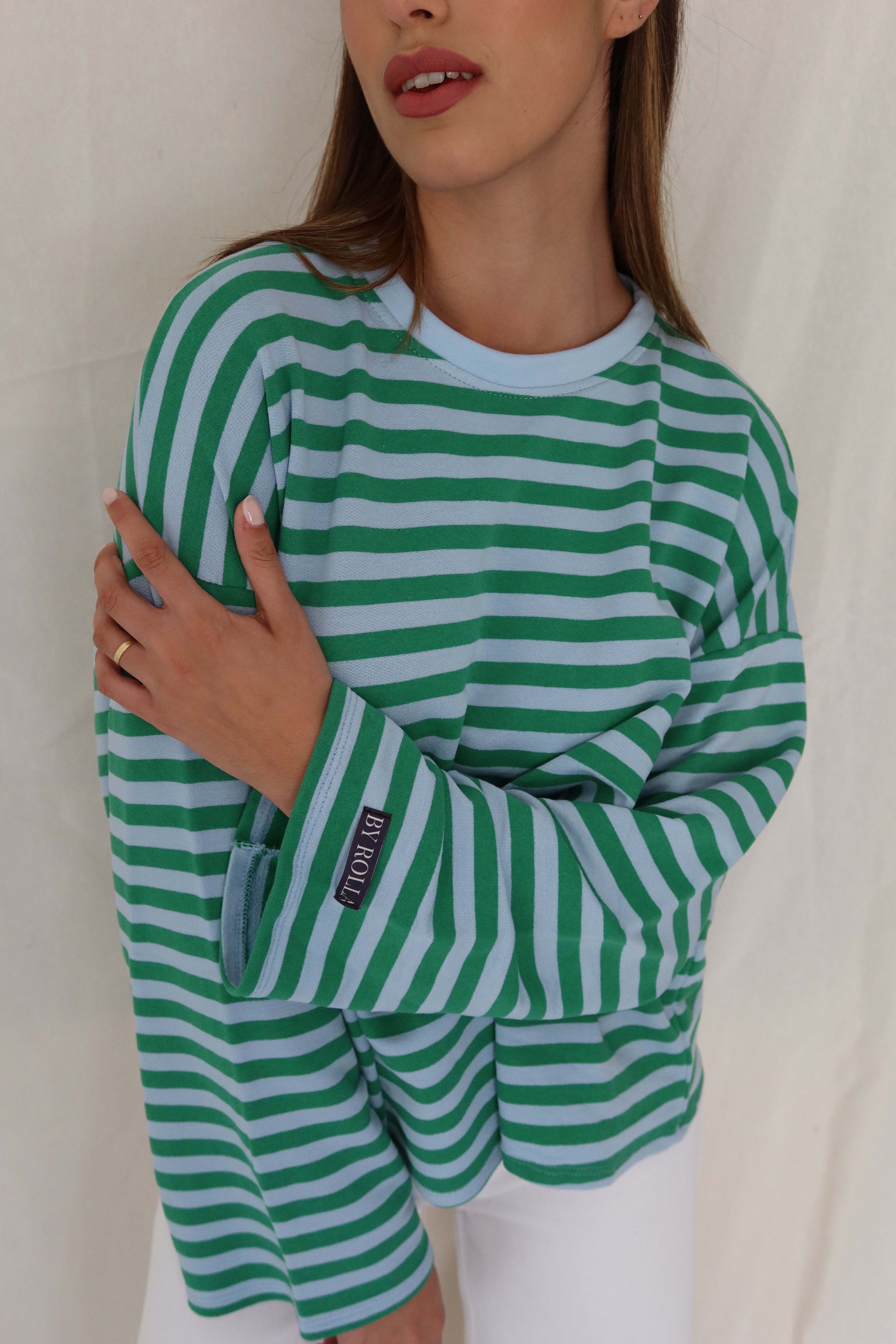 Sudadera Rayas Verde/Azul Personalizable