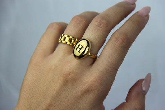 Anillo Oval Gold Personalizable